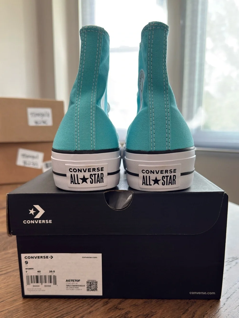 Converse CTAS Chuck Taylor All Star Lift Hi Cyan Platform Sneakers Women's 9.0